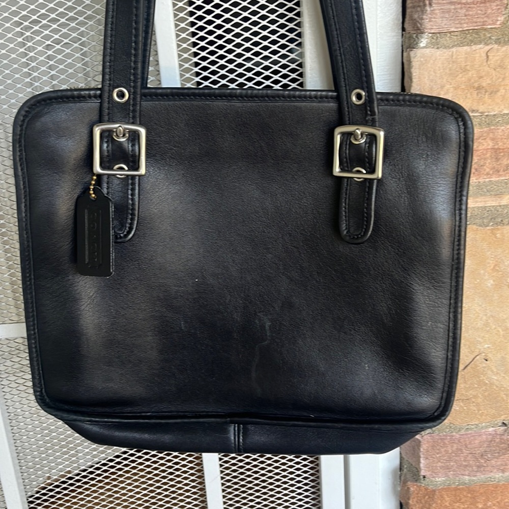 Black leather bag